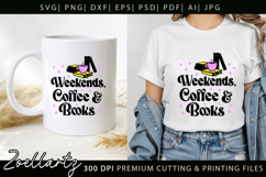 Weekends Coffee Books SVG Reading Trendy Bookish Book Lover Product Image 2