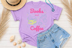 Books &amp; Coffee PNG, Cute Book Lover Sublimation Design Product Image 2