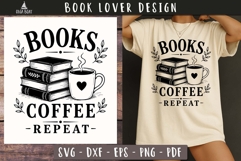 Books Coffee Repeat Book lover SVG PNG
