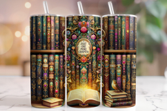 Book Tumbler Wrap, Library Tumbler, Reading Tumbler, Books Product Image 1