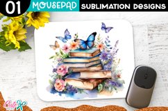 Books Lovers Mouse pad Sublimation Design PNG