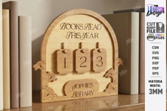 Books Read Tracker SVG - Personalized Wooden Book Counter Product Image 1