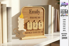 Books Read Tracker SVG - Personalized Wooden Book Counter Product Image 11