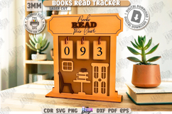 Books Read Tracker Laser Cut |3D Laser| Bookshelf Decor SVG Product Image 1