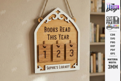 Books Read Tracker SVG - Personalized Wooden Book Counter Product Image 3