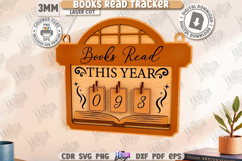 Books Read Trackers Laser Cut Bundle|Bookshelf Decor|Library Product Image 6