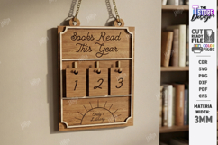 Books Read Tracker SVG - Personalized Wooden Book Counter Product Image 4