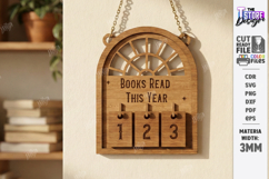 Books Read Tracker SVG - Personalized Wooden Book Counter Product Image 1