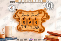 Books Read Tracker Laser Cut |3D Laser| Bookshelf Decor SVG Product Image 1