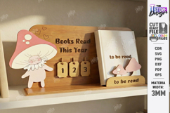 Books Read Tracker SVG - Personalized Wooden Book Counter Product Image 7