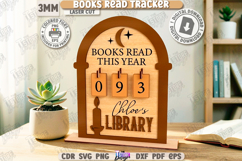 Books Read Tracker Laser Cut |3D Laser| Bookshelf Decor SVG Product Image 1