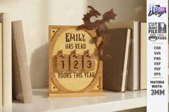 Books Read Tracker SVG - Personalized Wooden Book Counter Product Image 9