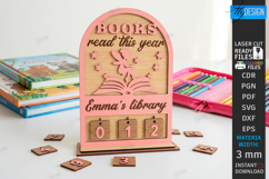 Kids Book Reading Tracker Laser Cut | Book Reading Progress Product Image 1