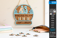 Kids Book Reading Tracker Laser Cut | Book Reading Progress Product Image 1