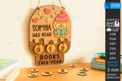 Kids Book Reading Tracker Laser Cut | Book Reading Progress Product Image 1