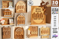 Books Read Tracker SVG - Personalized Wooden Book Counter Product Image 1