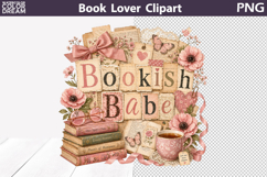 Bookish Babe Clipart | Reading Sublimation Product Image 1