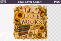 I Love Books Clipart Product Image 1