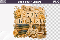 Stay Bookish Clipart | Reading Sublimation Product Image 1