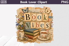 Book Vibes Clipart | Reading Sublimation Product Image 1