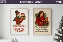 Bookish Christmas Poster | Cozy Reading Sublimation Product Image 1