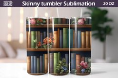 Tumbler Book Flowers Wrap | Books Lover Tumbler 20 Oz Product Image 1