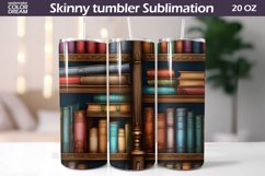 Books Tumbler Sublimation | Books Lover Skinny Tumbler Wrap Product Image 1
