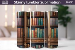 Library Book Tumbler Wrap | Book Lover Skinny Tumbler Product Image 1