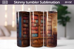 Library Books Tumbler Wrap | Book Lover Tumbler Sublimation Product Image 1