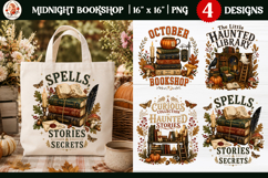 Midnight Bookshop Halloween tote bag bundle| dark academia Product Image 3