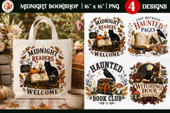 Midnight Bookshop Halloween tote bag bundle| dark academia Product Image 4