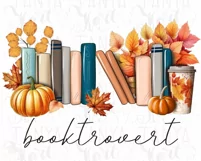 Autumn Booktrovert Png Digital Download Art Product Image 4