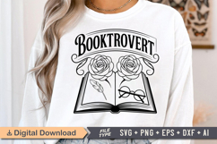 Booktrovert SVG, Book Lover SVG, Reading SVG Product Image 1