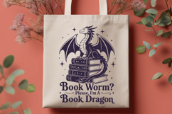 Book Dragon SVG - Im A Book Dragon - Funny Bookworm Quote Product Image 2