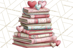 Valentine Reader Worm Clipart, Cute Bookworm Valentine Art Product Image 4