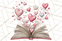 Valentine Reader Worm Clipart, Cute Bookworm Valentine Art Product Image 4