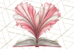 Valentine Reader Worm Clipart, Cute Bookworm Valentine Art Product Image 5