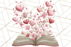 Valentine Reader Worm Clipart, Cute Bookworm Valentine Art Product Image 2
