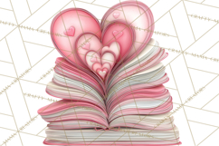 Valentine Reader Worm Clipart, Cute Bookworm Valentine Art Product Image 2