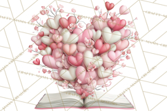 Valentine Reader Worm Clipart, Cute Bookworm Valentine Art Product Image 3