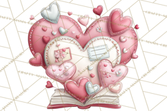 Valentine Reader Worm Clipart, Cute Bookworm Valentine Art Product Image 5