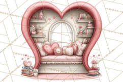 Valentine Reader Worm Clipart, Cute Bookworm Valentine Art Product Image 5