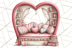 Valentine Reader Worm Clipart, Cute Bookworm Valentine Art Product Image 3