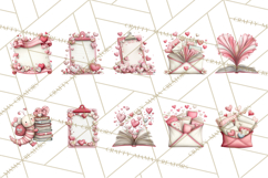 Valentine Reader Worm Clipart, Cute Bookworm Valentine Art Product Image 3