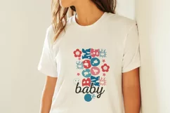 Boom Boom Baby 4th of July Retro Design, Holiday T-shirt Product Image 2