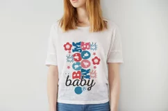 Boom Boom Baby 4th of July Retro Design, Holiday T-shirt Product Image 3