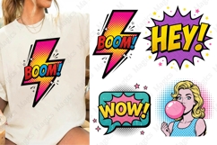 Boom Comic Lightning Pop Art Sublimation PNG Design File Product Image 1