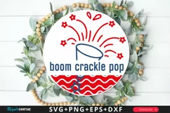Boom Crackle Pop SVG, 4th Of July Round Sign SVG Design Product Image 1