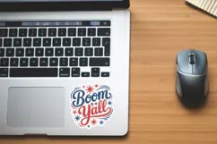 Boom Y'all Sticker SVG File | 4th of July Sticker SVG Product Image 2