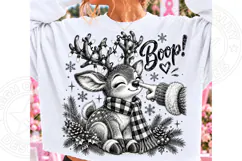 Boop! Christmas Reindeer PNG | Cute Santa Hand & Lights Subl Product Image 1